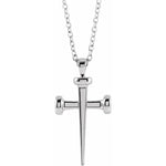 Women's Cross of Nails Sterling Silver Necklace - Zealous Christian Gear - 2