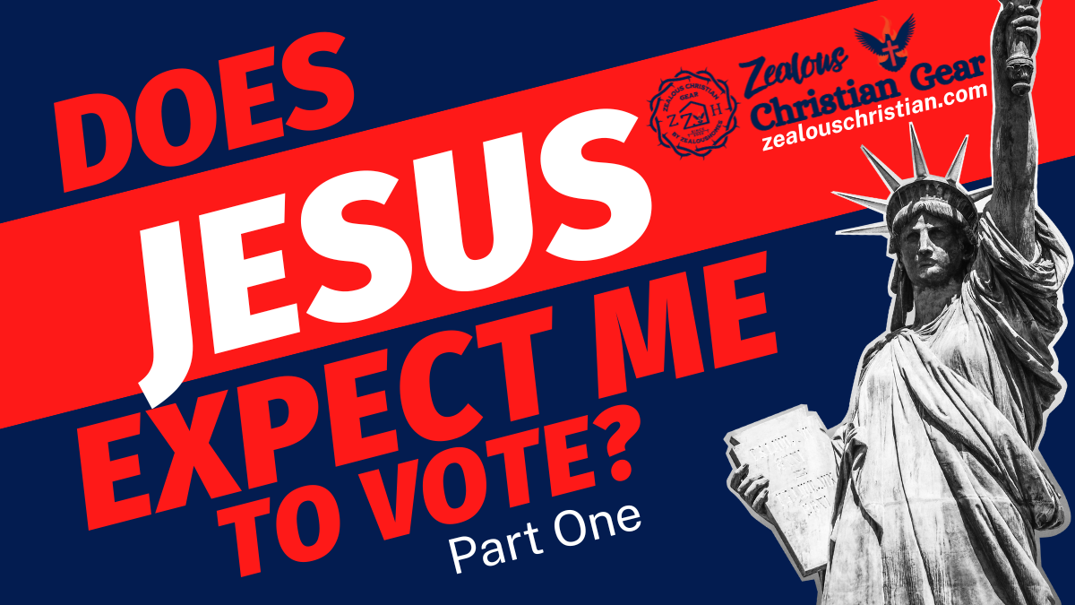 The Statue of Liberty boldly asking Does Jesus expect me to vote? Part one of our discussion.