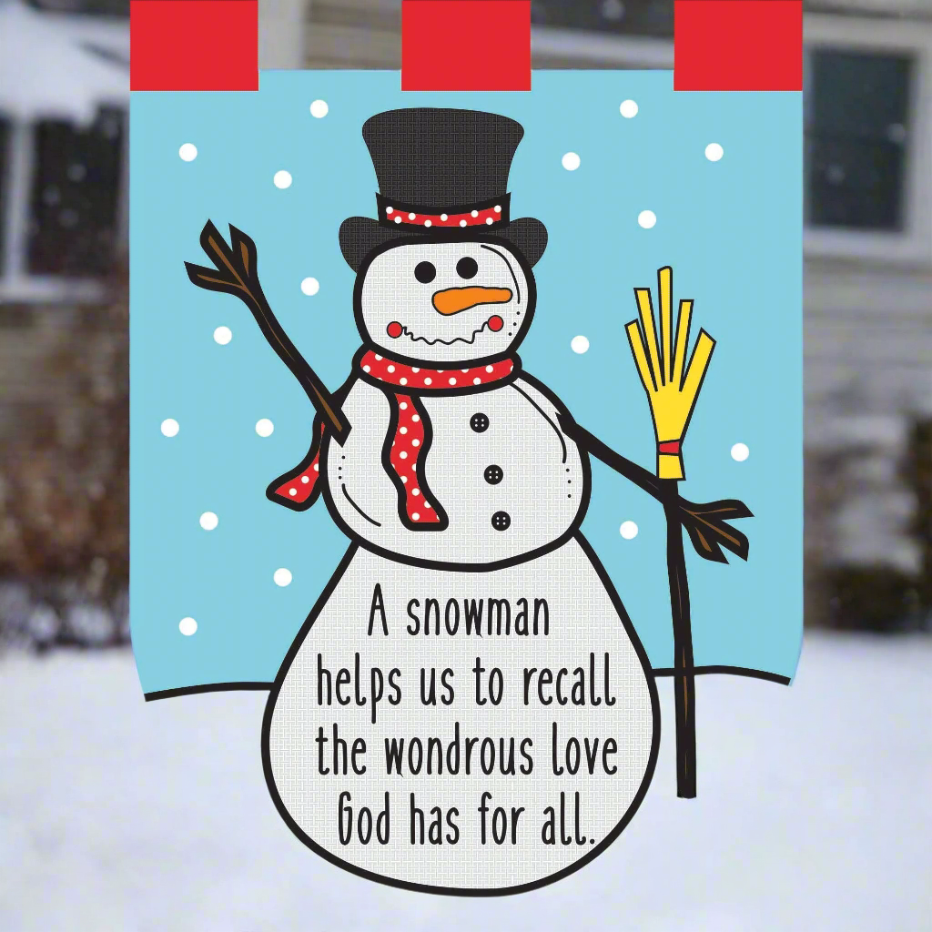 A Snowman Helps | Garden Flag