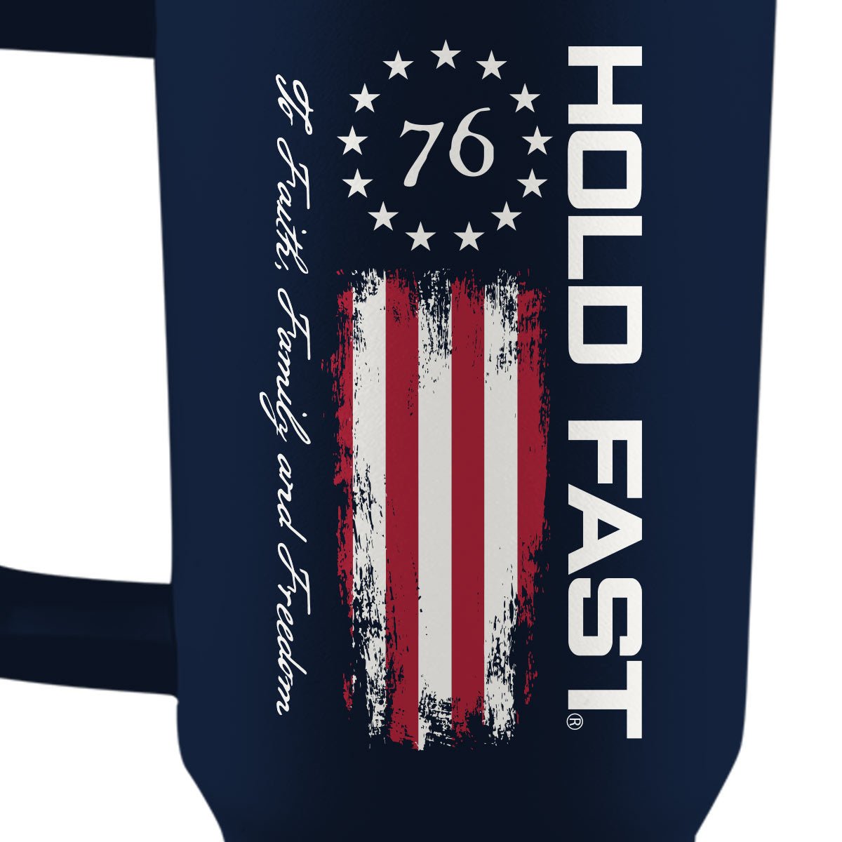 76 Flag | HOLD FAST 40 oz Stainless Steel Mug With Straw - Zealous Christian Gear - 3