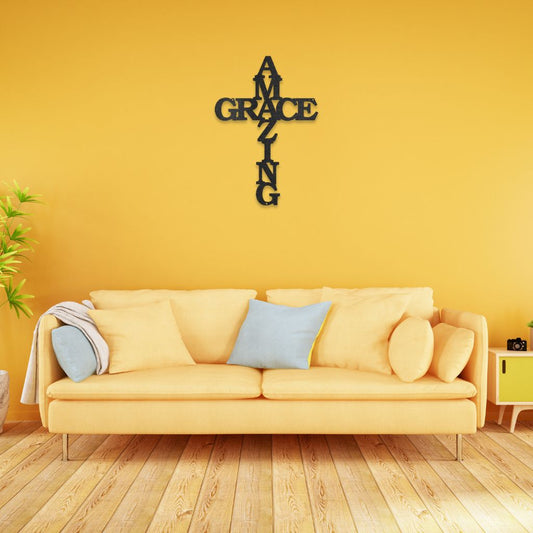 Amazing Grace Cross | Metal Wall Art