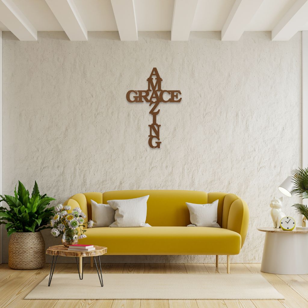 Amazing Grace Cross | Metal Wall Art