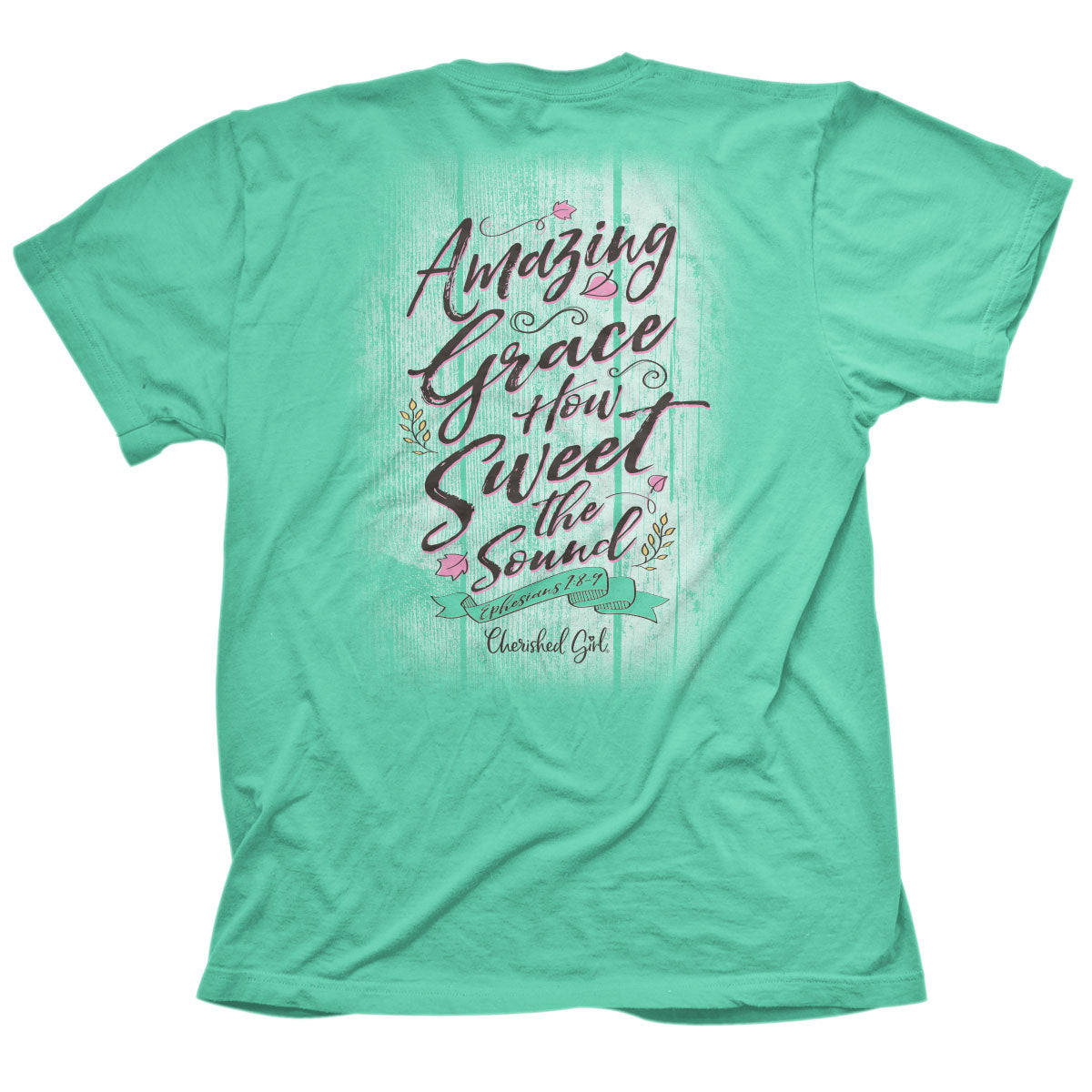 Cherished Girl Womens T-Shirt Amazing Grace Shiplap