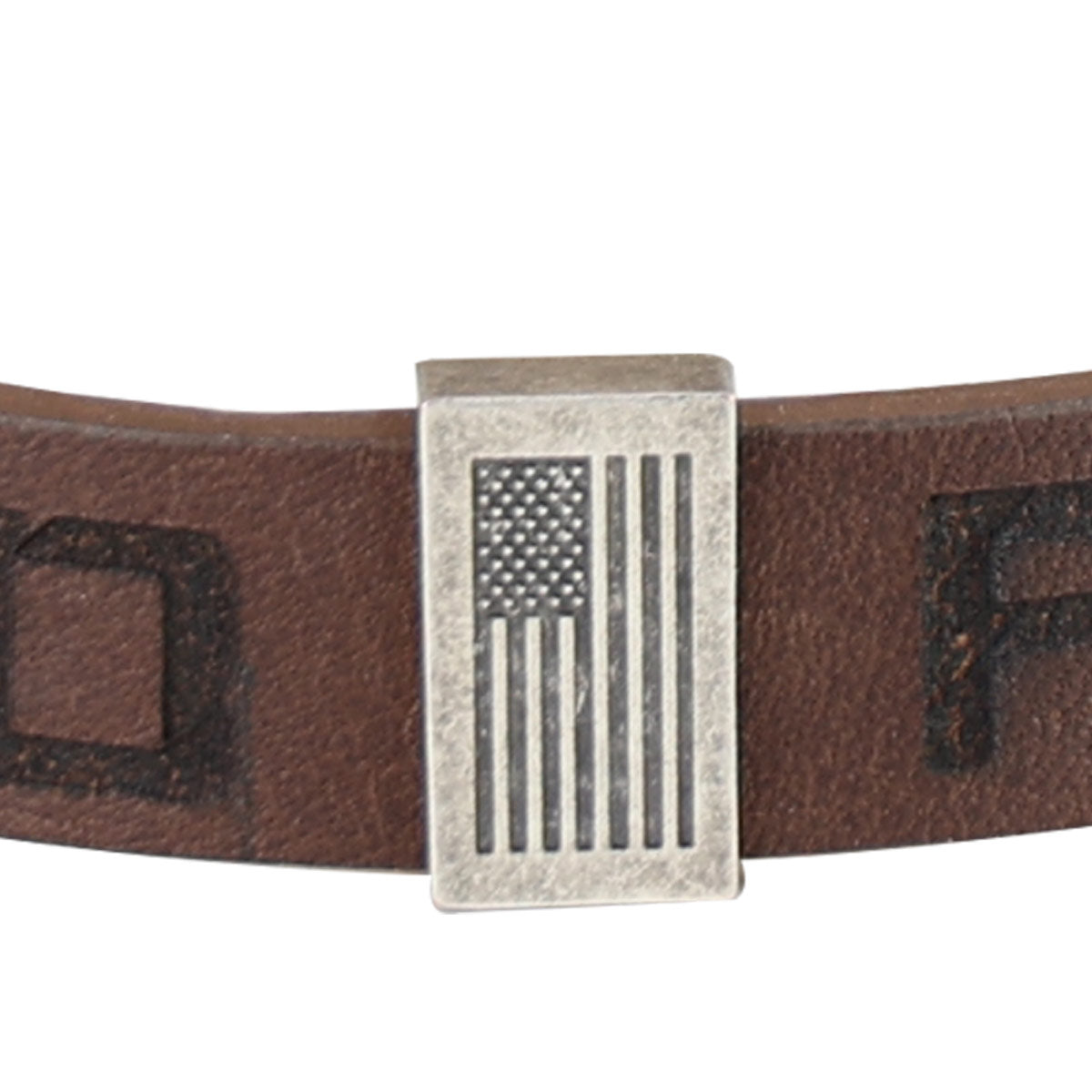 HOLD FAST Mens Bracelet Flag Snap Brown