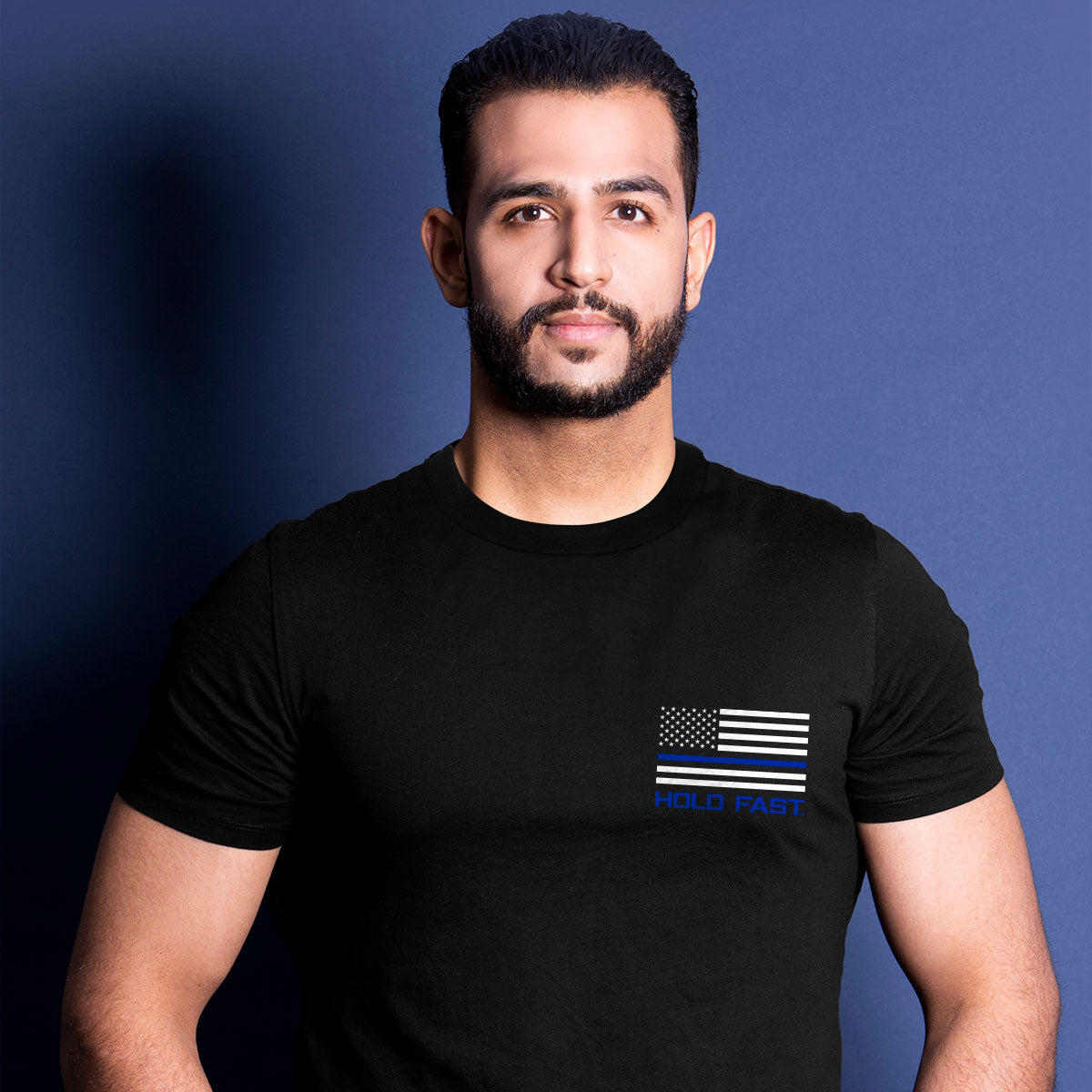 HOLD FAST Mens T-Shirt Police Flag