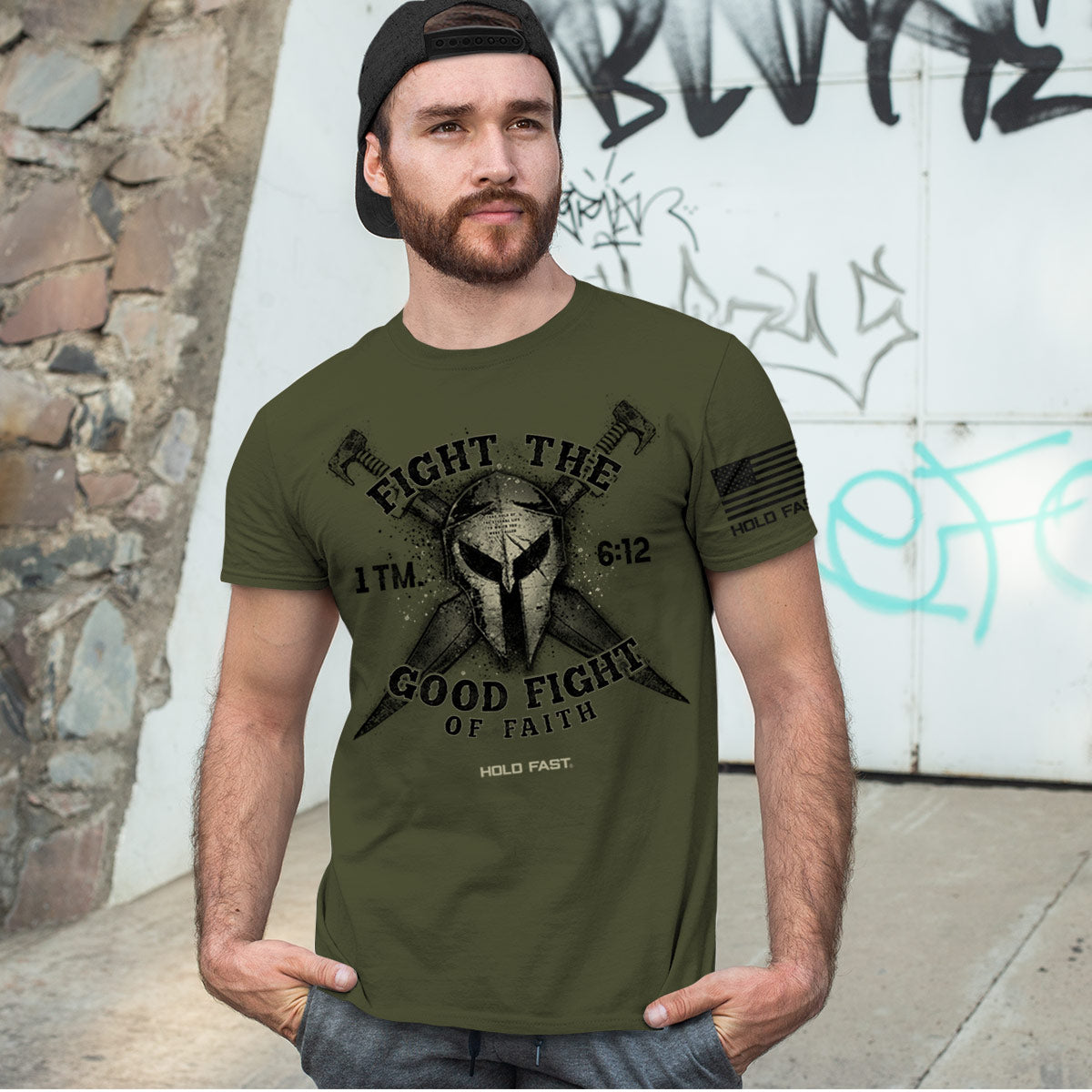 HOLD FAST Mens T-Shirt Fight The Good Fight