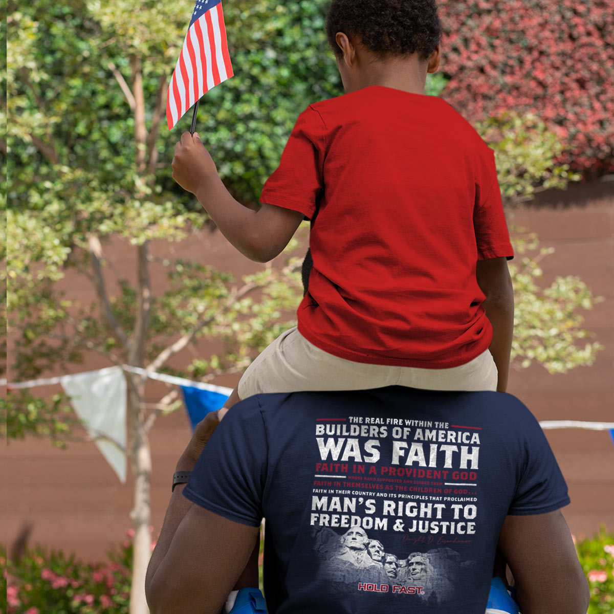 HOLD FAST Mens T-Shirt Builders Of America/Rushmore