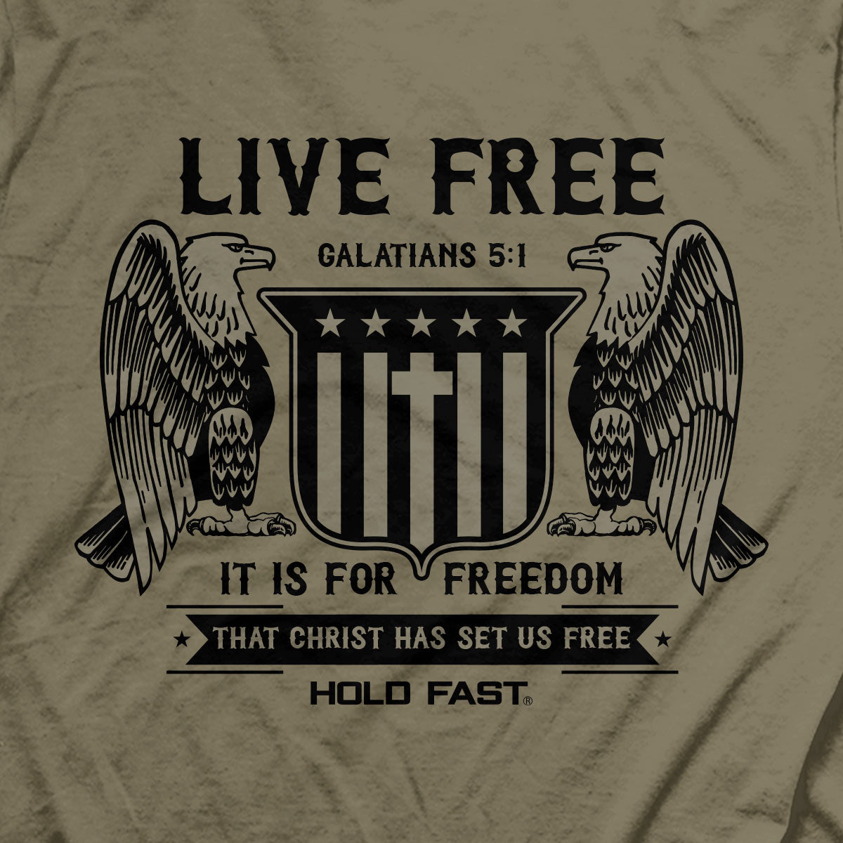 Live Free Eagles™ | HOLD FAST® Christian T-Shirt