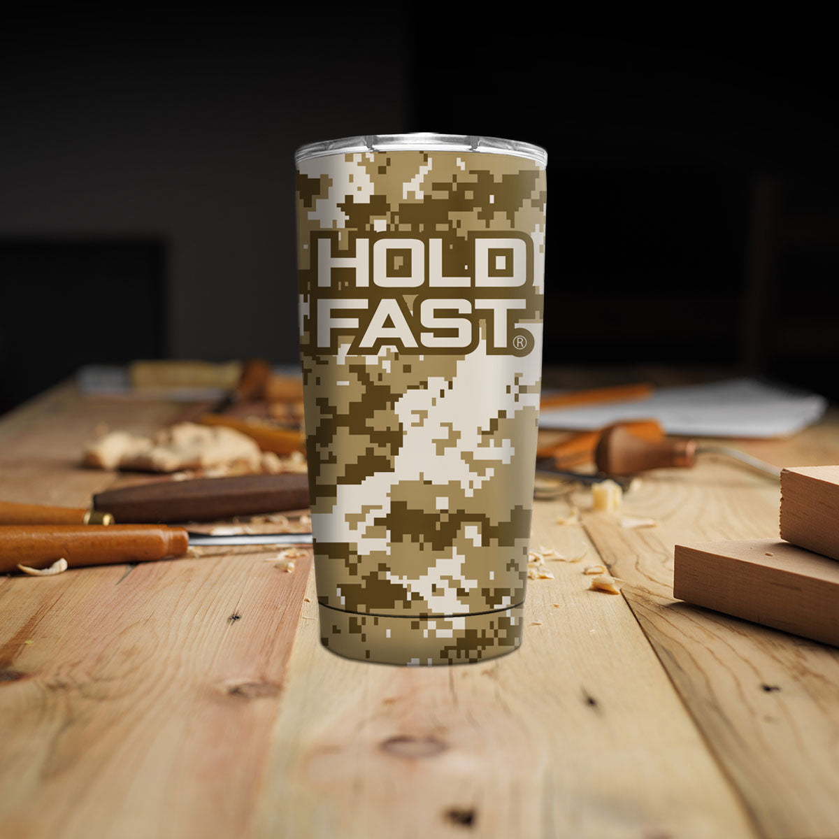 HOLD FAST 20 oz Stainless Steel Tumbler Digital Desert Camo