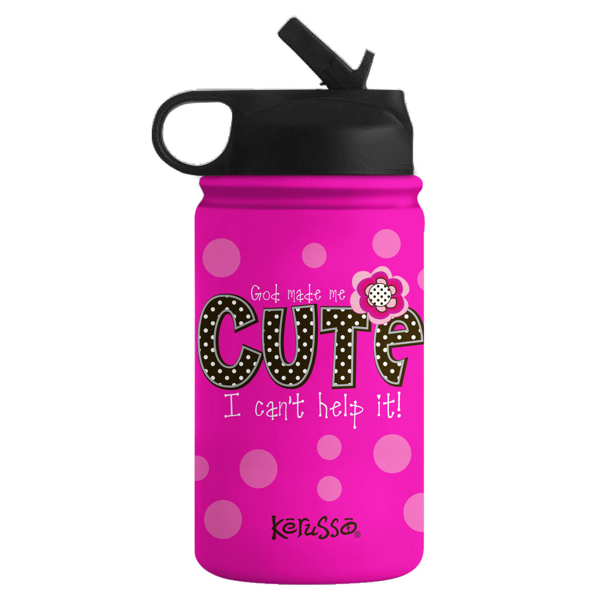 Kerusso 12 oz Stainless Steel Sport Bottle Cute