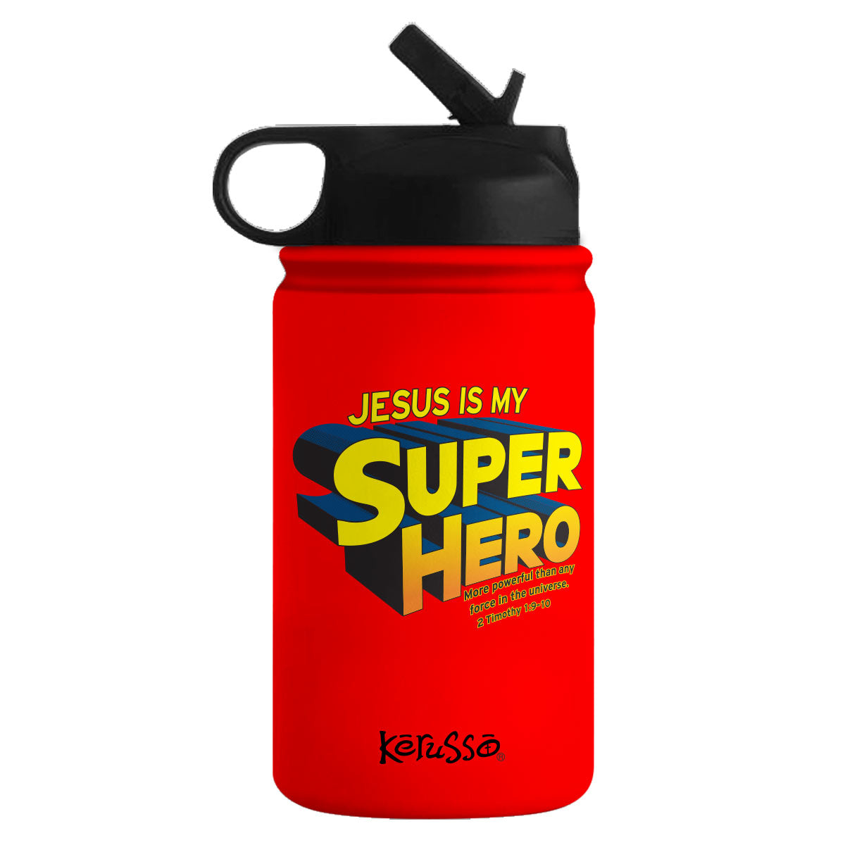 Kerusso 12 oz Stainless Steel Sport Bottle Super Hero