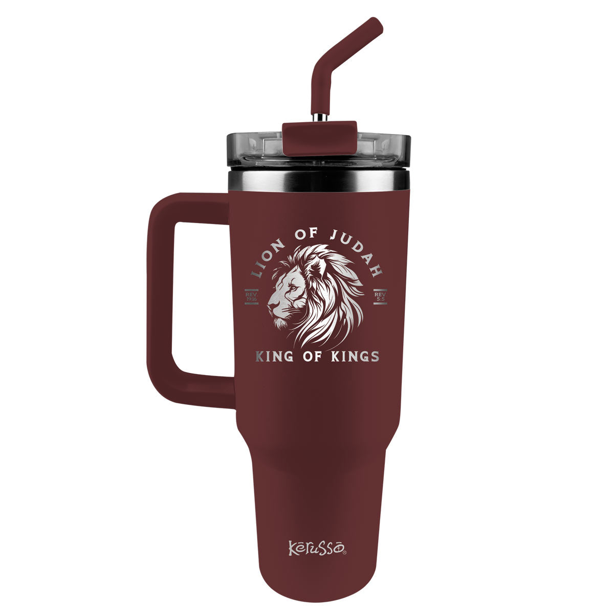 Kerusso 40 oz Stainless Steel Mug With Straw Judah