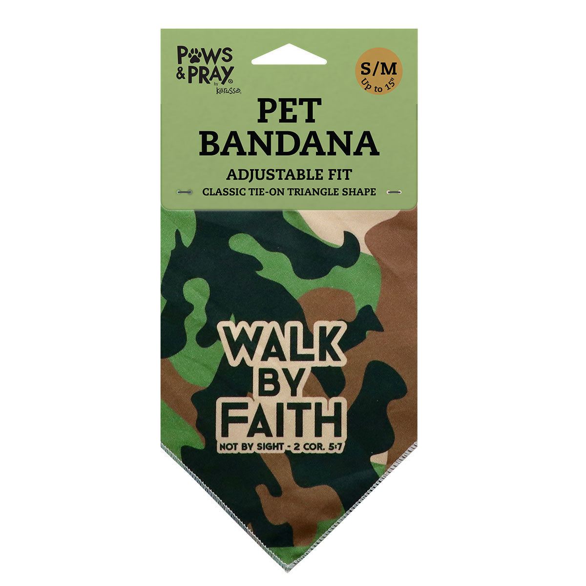 Paws & Pray Walk By Faith Camo Pet Bandana