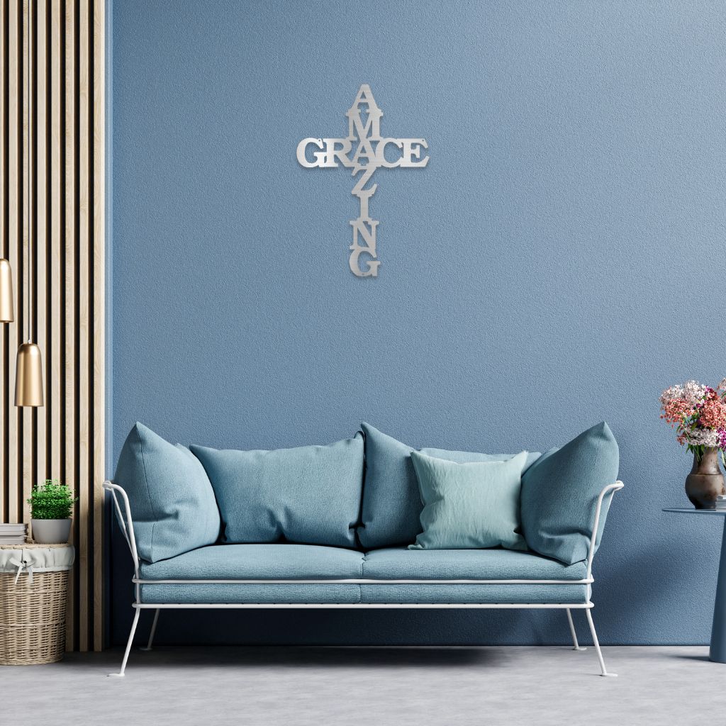 Amazing Grace Cross | Metal Wall Art