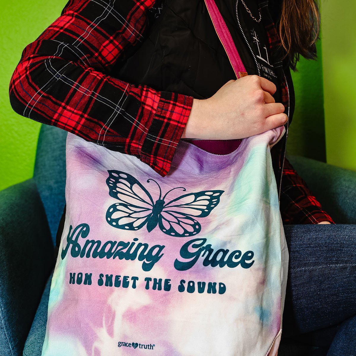 Amazing Grace Butterfly Tote Bag | grace & truth - Zealous Christian Gear - 2