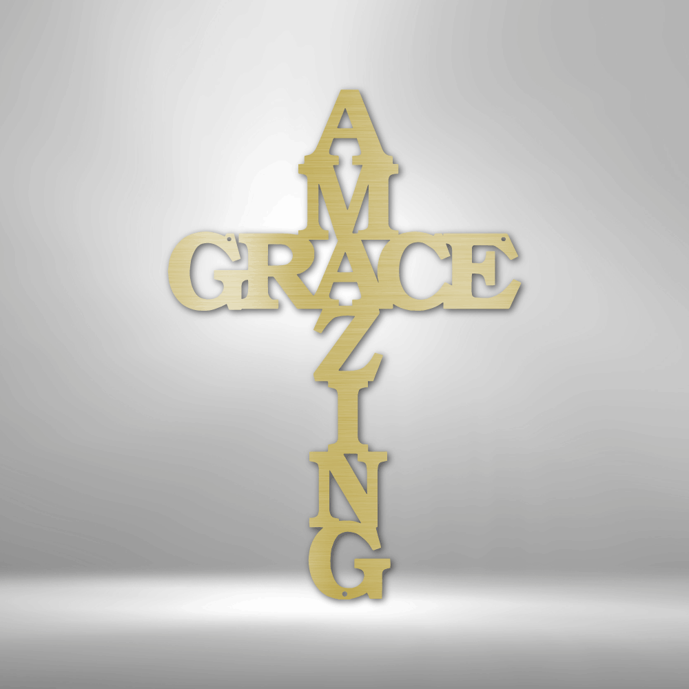 Amazing Grace Cross | Metal Wall Art - Zealous Christian Gear - 3