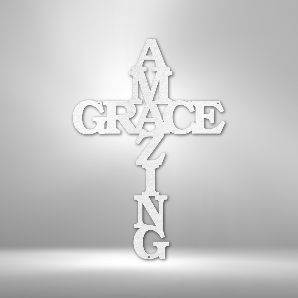 Amazing Grace Cross | Metal Wall Art - Zealous Christian Gear - 5