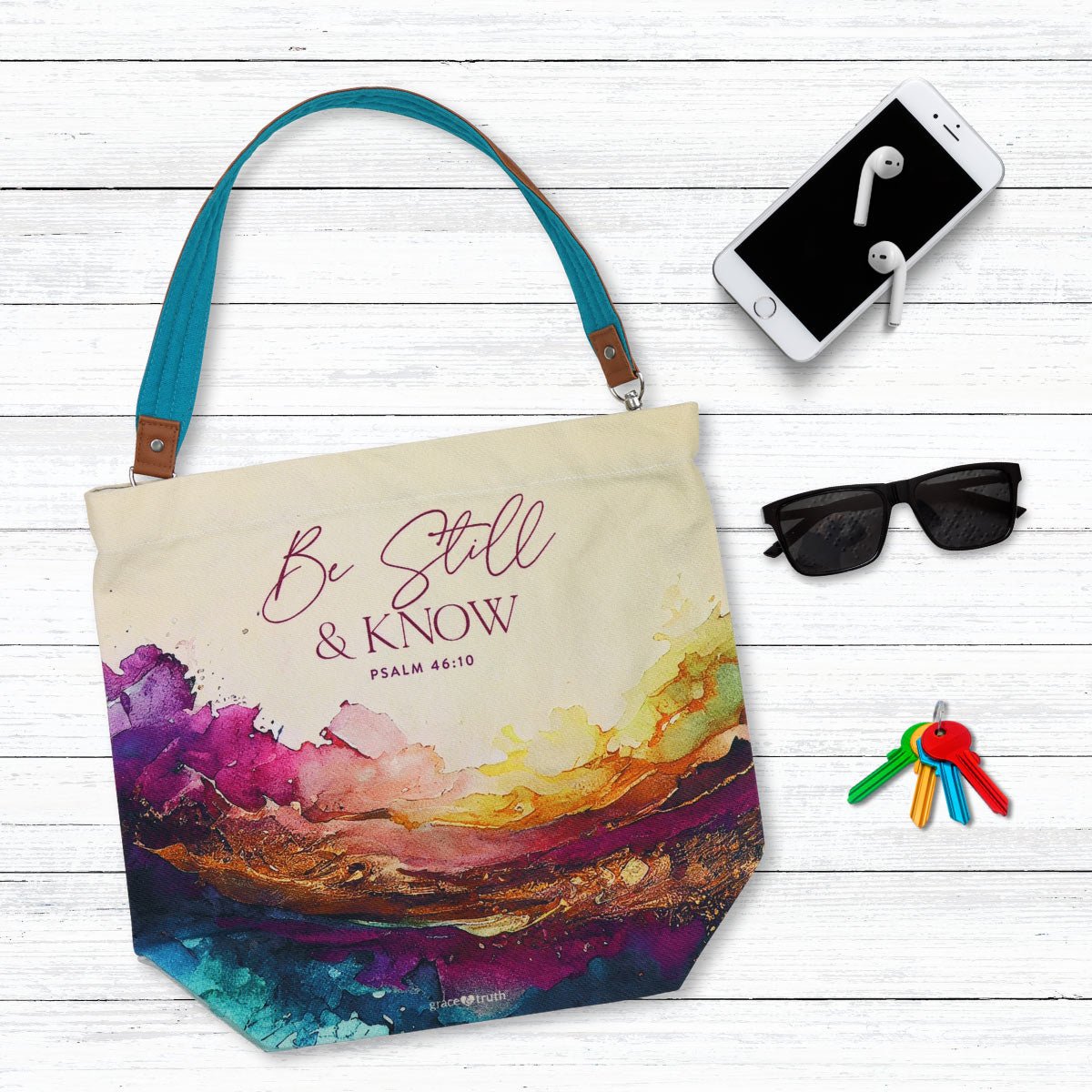 Be Still Tote Bag | grace & truth - Zealous Christian Gear - 1