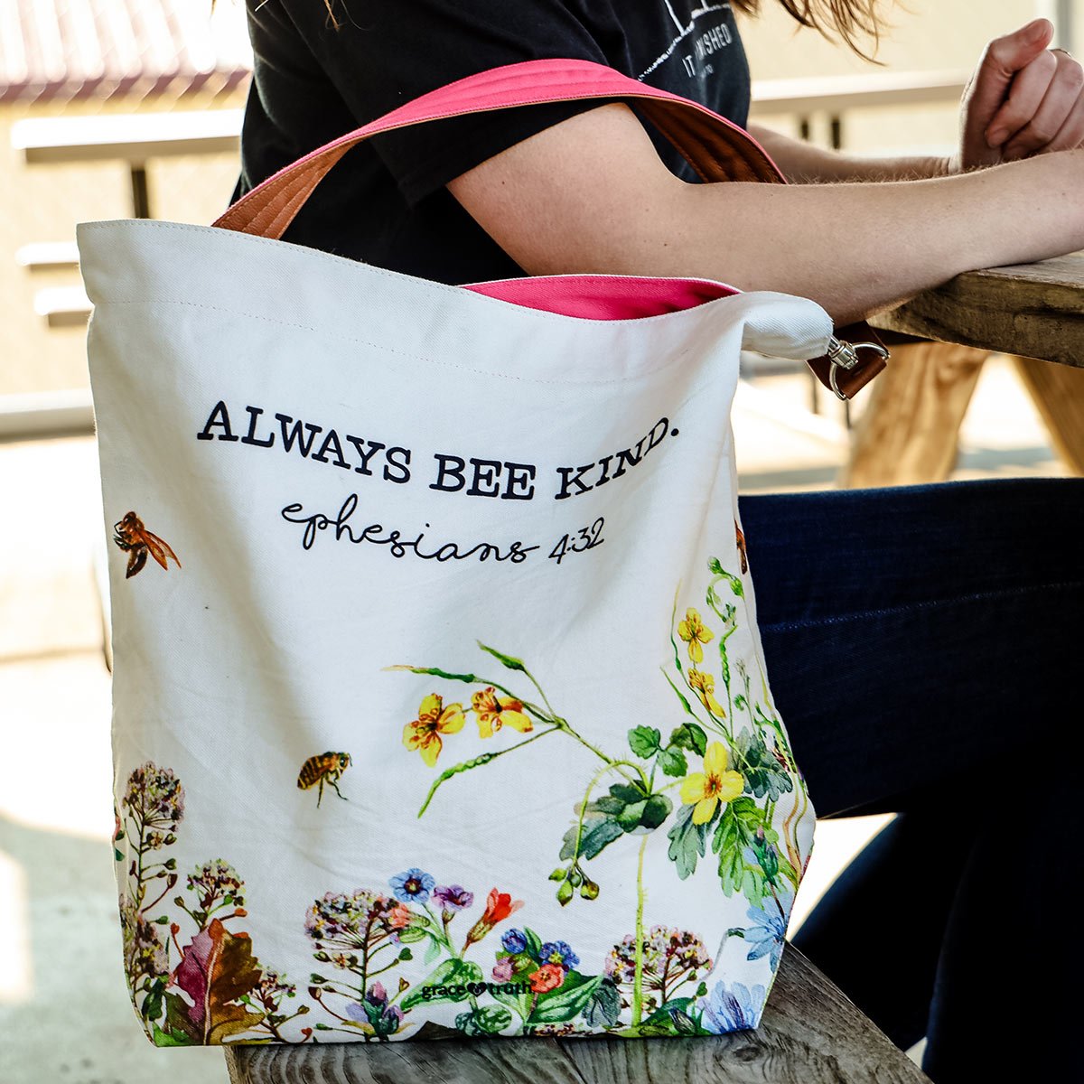 Bee Kind Tote Bag | grace & truth - Zealous Christian Gear - 2