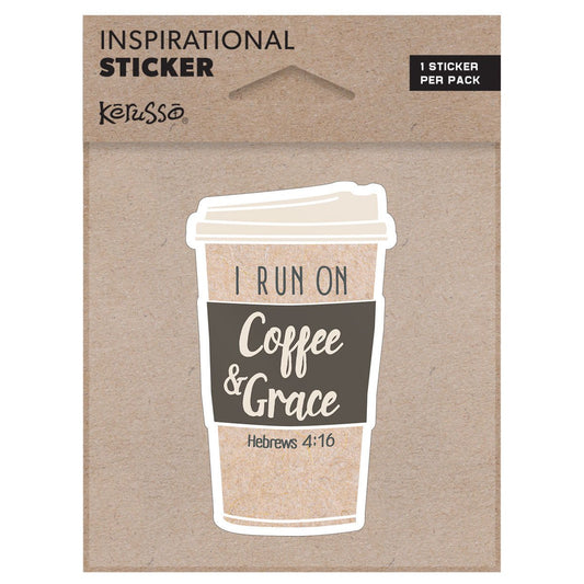 Coffee & Grace | Kerusso® Sticker - Zealous Christian Gear - 1