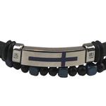 Cross Bead Leather | Kerusso® Men's Bracelet - Zealous Christian Gear - 2