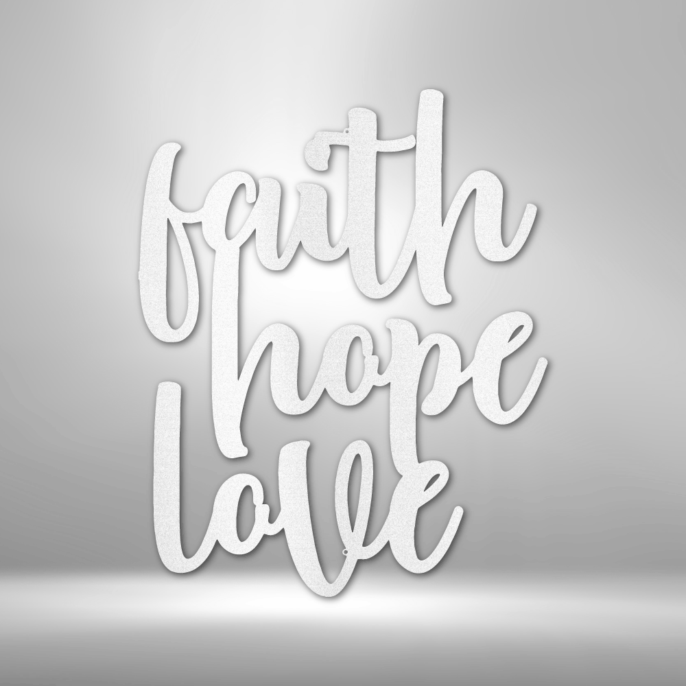 Faith Hope Love | Metal Wall Art - Zealous Christian Gear - 5