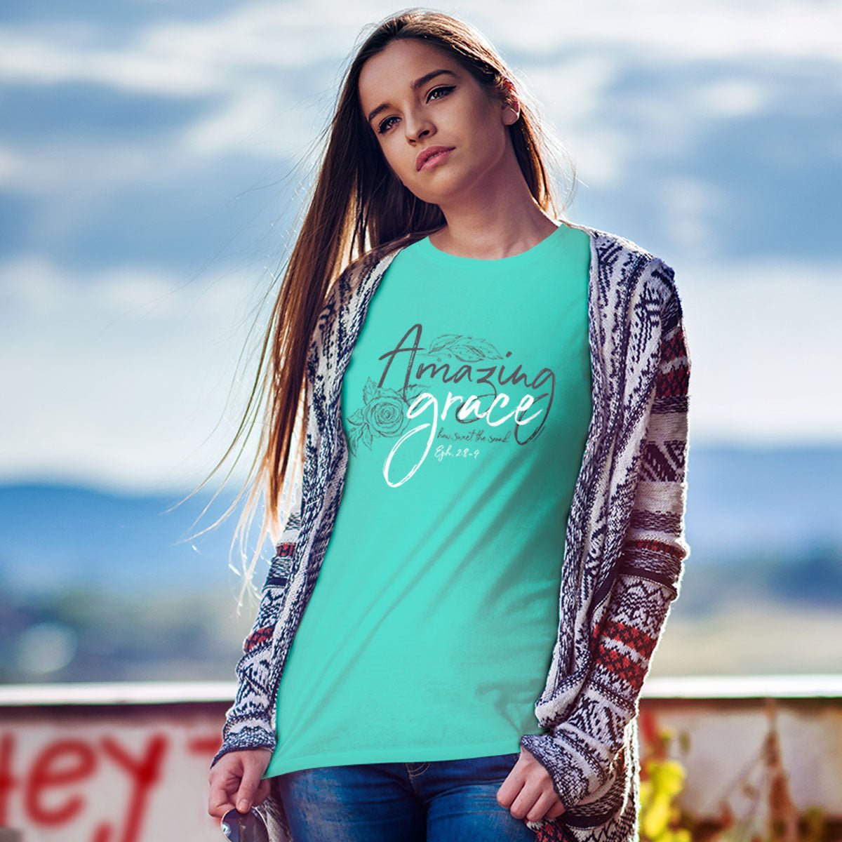 Grace Drawings™ | Kerusso® Women's Christian T-Shirt - Zealous Christian Gear - 3