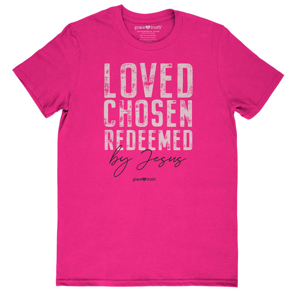 grace & truth® Womens T-Shirt | Loved Chosen Redeemed™ - Zealous Christian Gear - 4