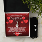 Happy Valentine's Day To My Godly Girlfriend | Personalizable Alluring Beauty Necklace & Earring Set - Zealous Christian Gear - 1