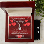 Happy Valentine's Day To My Godly Girlfriend | Personalizable Alluring Beauty Necklace & Earring Set - Zealous Christian Gear - 3