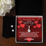 Happy Valentine's Day To My Godly Girlfriend | Personalizable Alluring Beauty Necklace & Earring Set - Zealous Christian Gear - 2