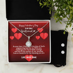 Happy Valentine's Day To My Godly Girlfriend | Personalizable Eternal Hope Necklace & Earring Set - Zealous Christian Gear - 2