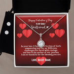 Happy Valentine's Day To My Godly Girlfriend | Personalizable Eternal Hope Necklace & Earring Set - Zealous Christian Gear - 8