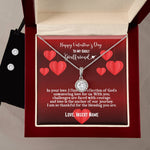 Happy Valentine's Day To My Godly Girlfriend | Personalizable Eternal Hope Necklace & Earring Set - Zealous Christian Gear - 4