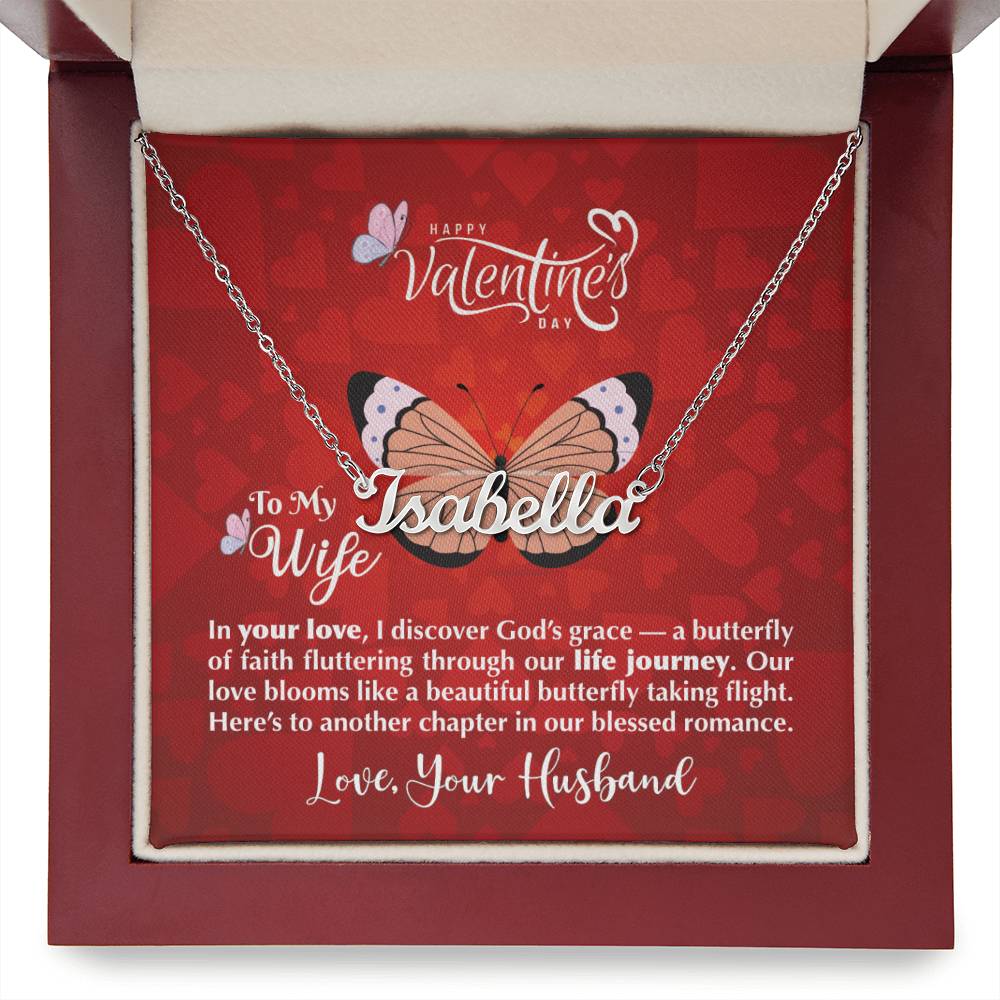 Happy Valentine's Day To My Wife | Personalized Name Necklace - Zealous Christian Gear - 10