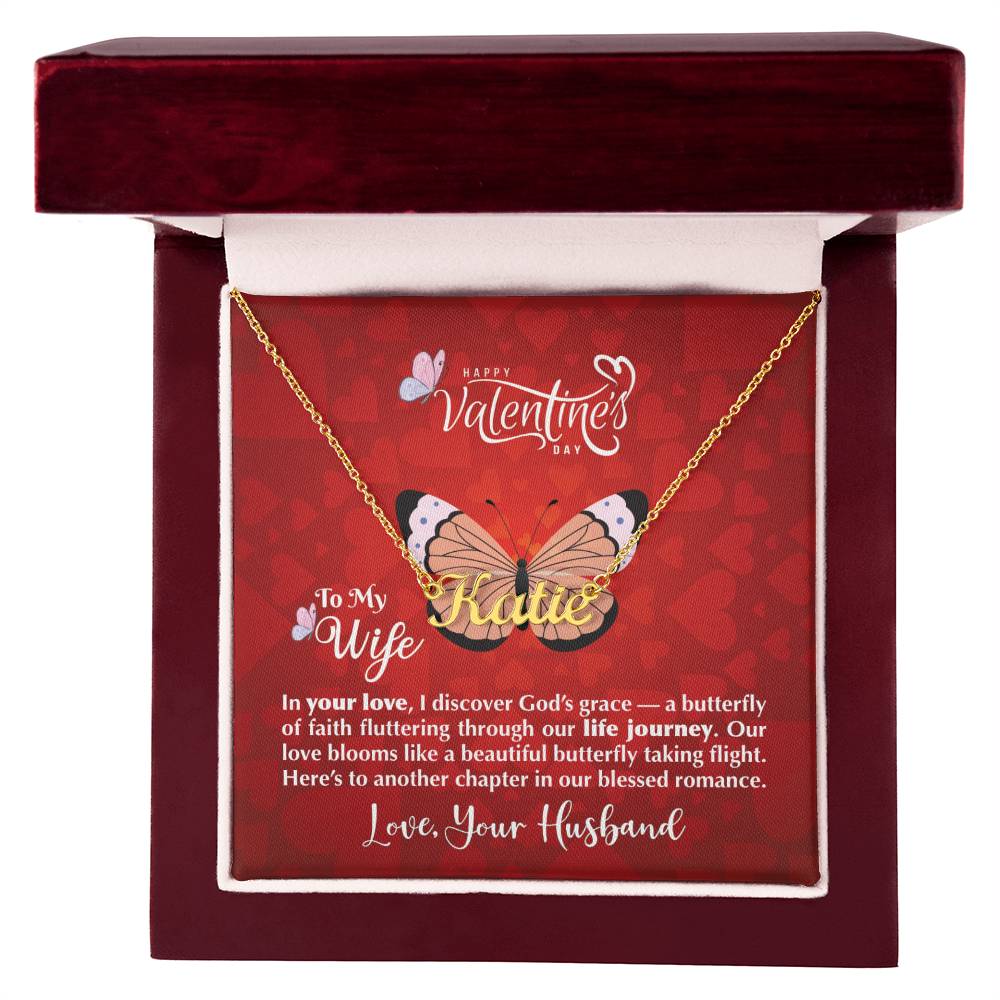 Happy Valentine's Day To My Wife | Personalized Name Necklace - Zealous Christian Gear - 11