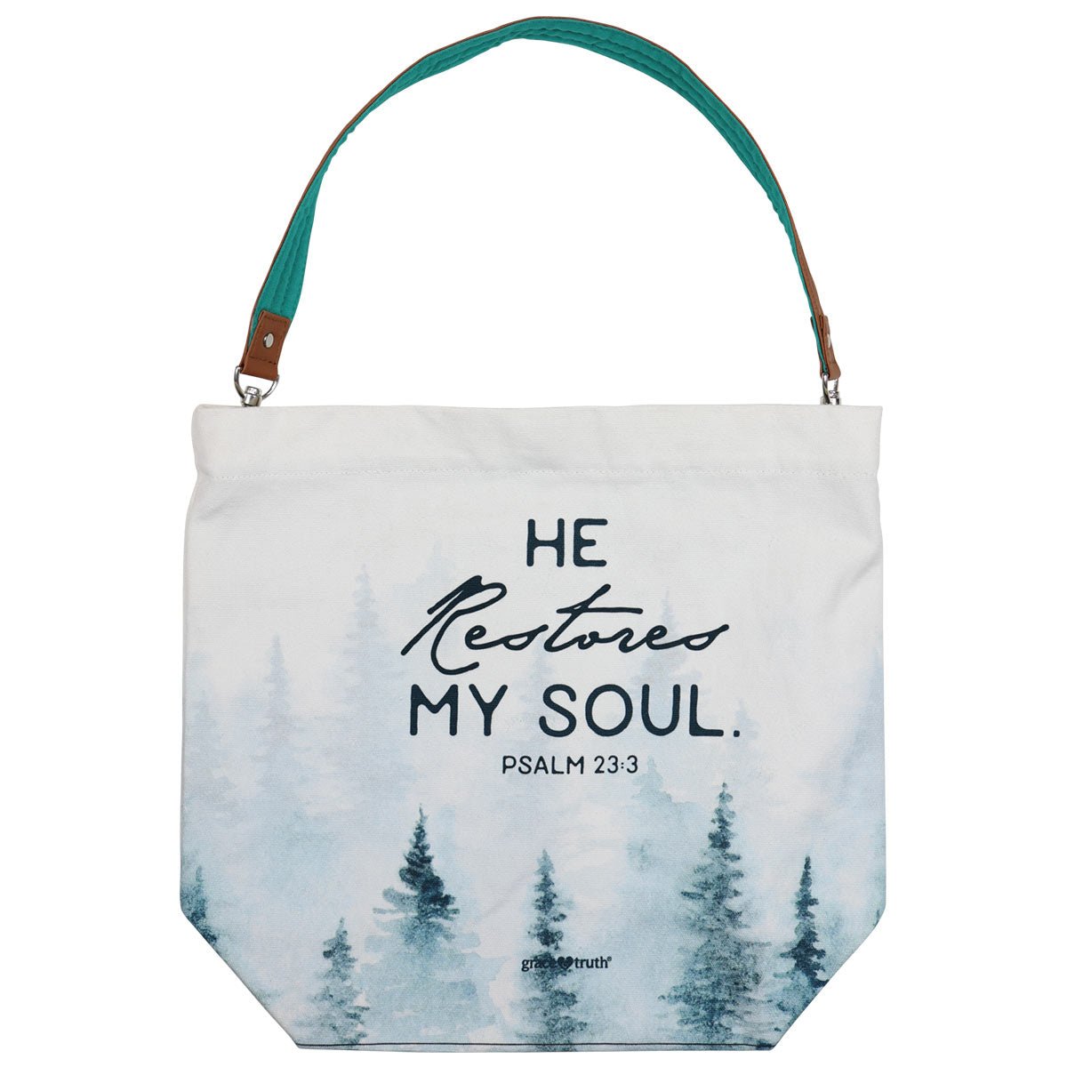 He Restores Tote Bag | grace & truth - Zealous Christian Gear - 2