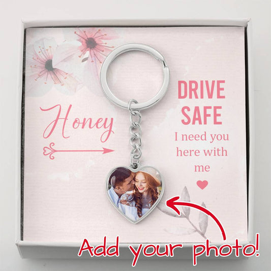 Honey Drive Safe | Personalizable Heart Keychain - Zealous Christian Gear - 1
