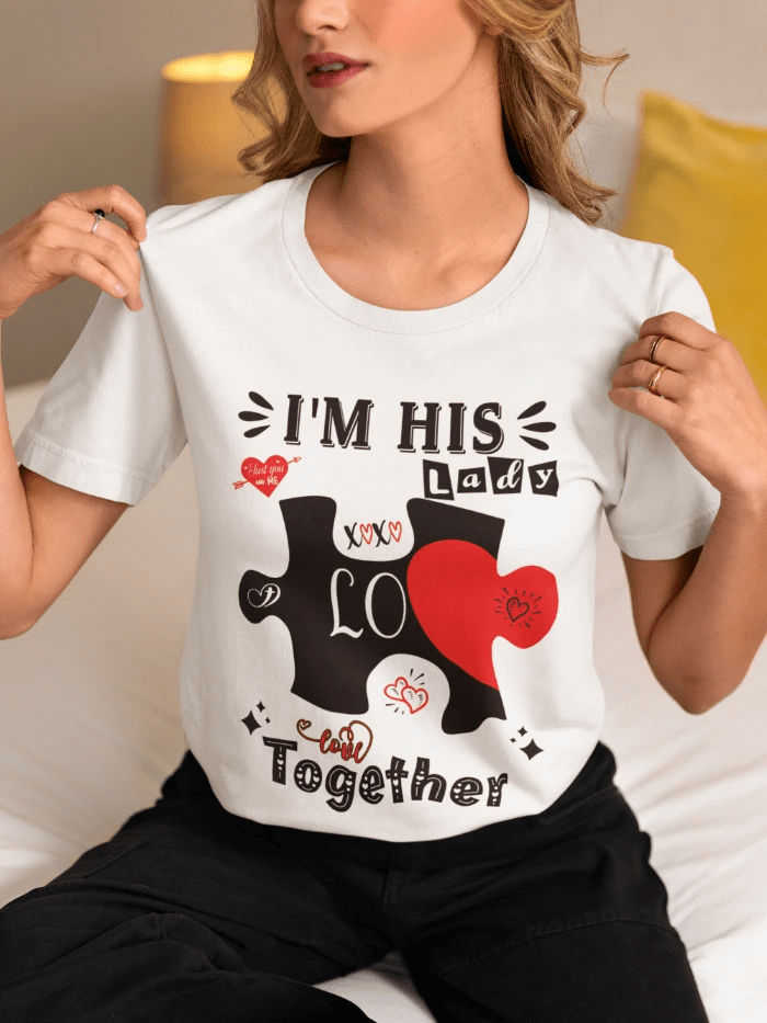 I'm His Lady | Valentine Couples Puzzle Tee - Zealous Christian Gear - 1