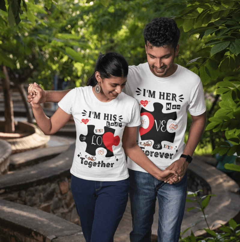 I'm His Lady | Valentine Couples Puzzle Tee - Zealous Christian Gear - 2