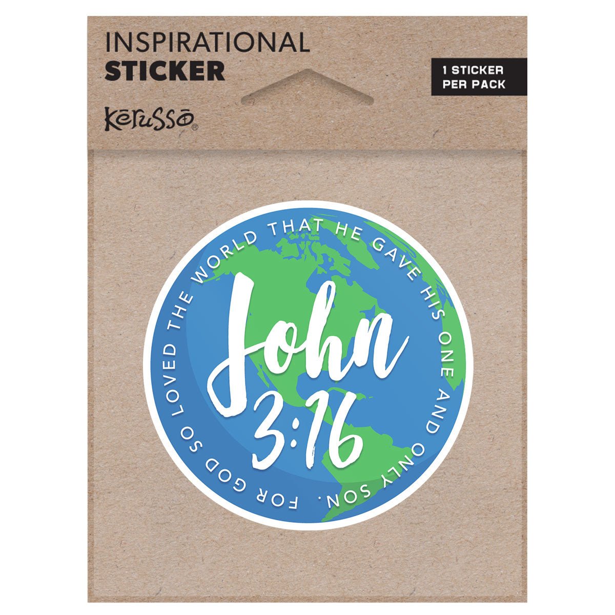 John 3:16 World | Kerusso® Sticker - Zealous Christian Gear - 1