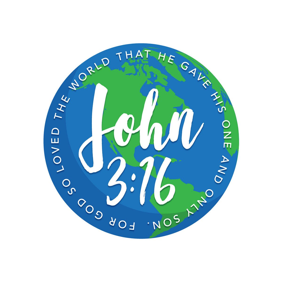 John 3:16 World | Kerusso® Sticker - Zealous Christian Gear - 2