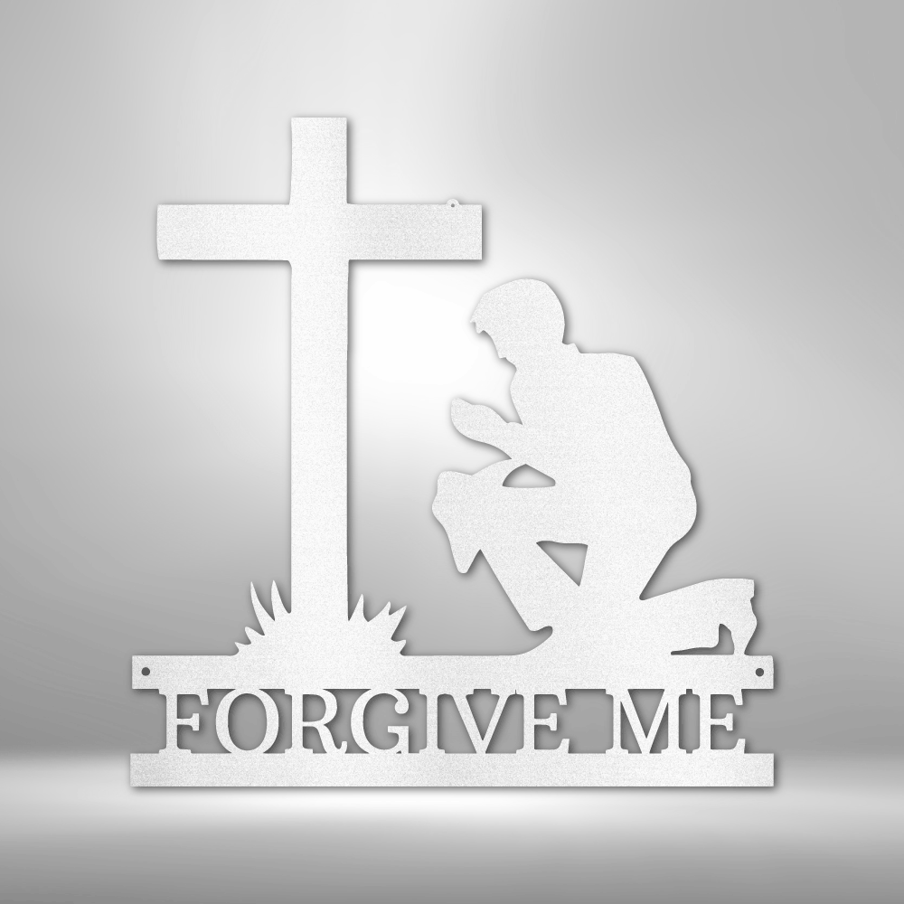 Kneeling Before The Cross Monogram | Metal Wall Art - Zealous Christian Gear - 5