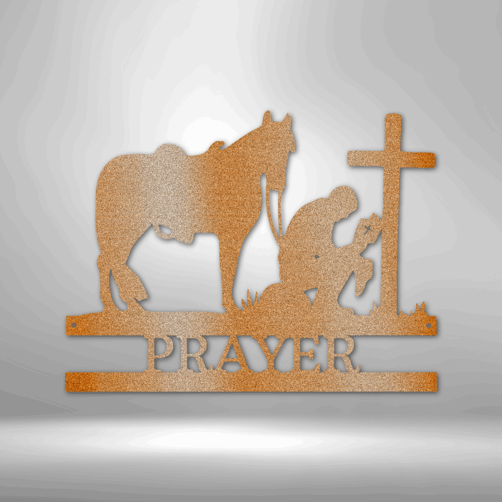 Kneeling Cowboy Monogram | Metal Wall Art - Zealous Christian Gear - 2