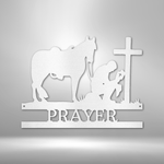 Kneeling Cowboy Monogram | Metal Wall Art - Zealous Christian Gear - 5