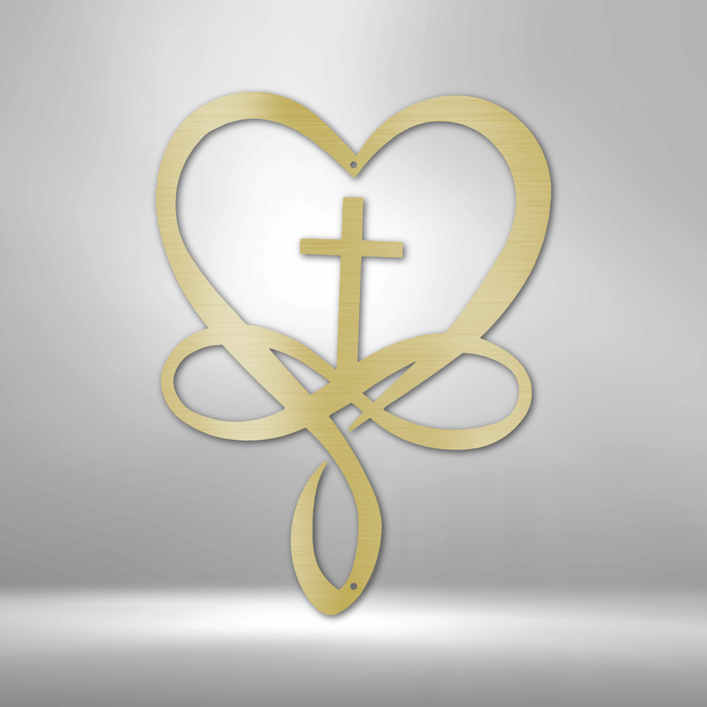 Love Infinity Cross | Metal Wall Art - Zealous Christian Gear - 3