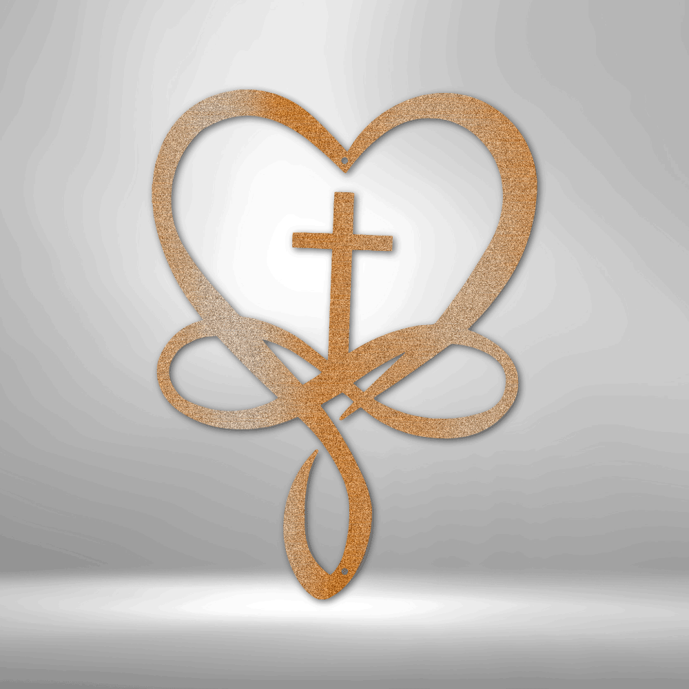 Love Infinity Cross | Metal Wall Art - Zealous Christian Gear - 2