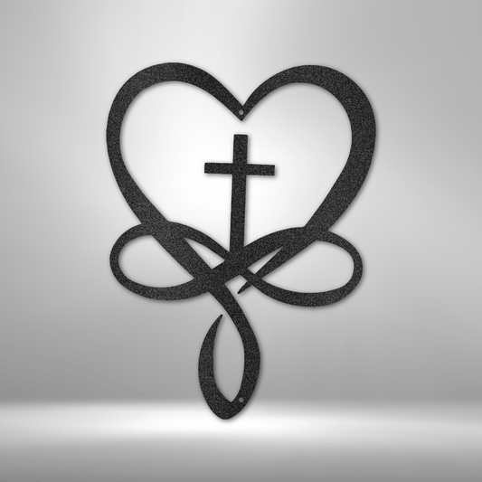 Love Infinity Cross | Metal Wall Art - Zealous Christian Gear - 1