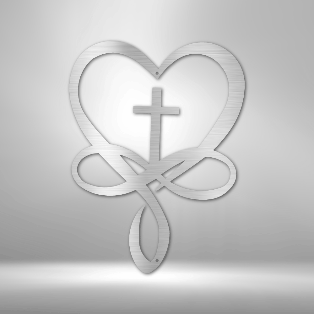 Love Infinity Cross | Metal Wall Art - Zealous Christian Gear - 4