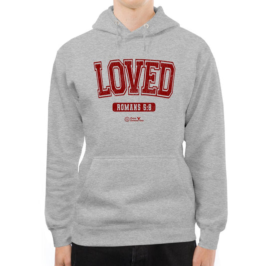 Loved | Romans 5:8 Premium Hoodie - Zealous Christian Gear - 1